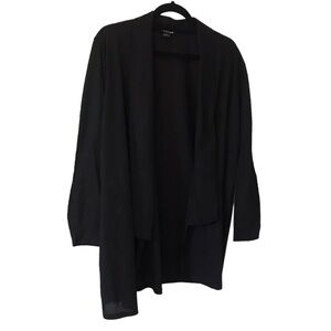 BY design 2X black waffle knit open front cardigan